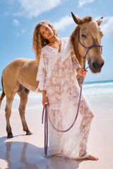 Roylan Lace Mesh Maxi Dress