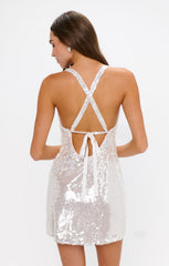 Anderson Mini Dress ~ Ivory Shimmery Sequins