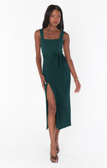 Eden Midi Dress ~ Emerald Stretch