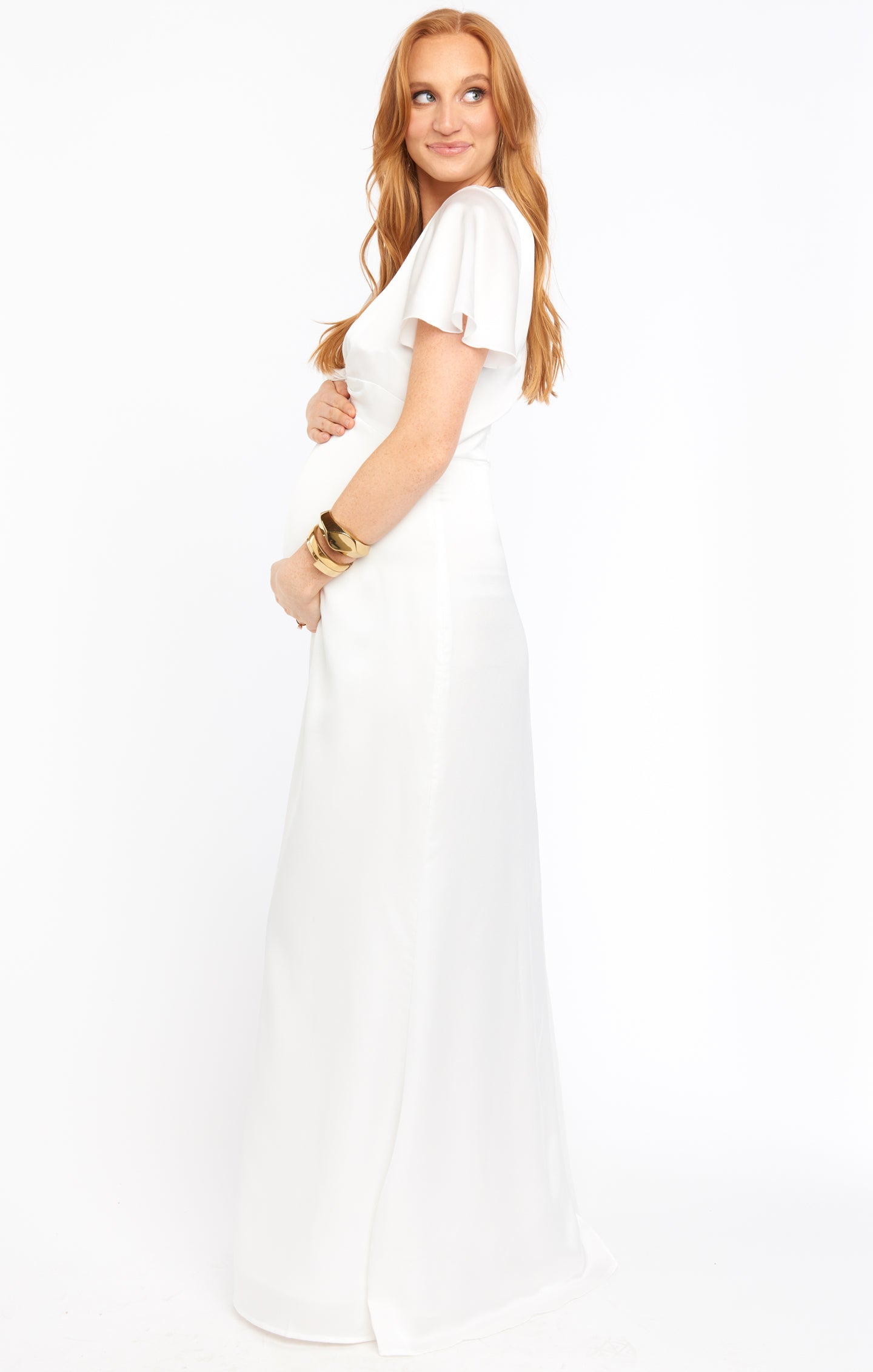 Rome Twist Gown ~ Ivory Luxe Satin
