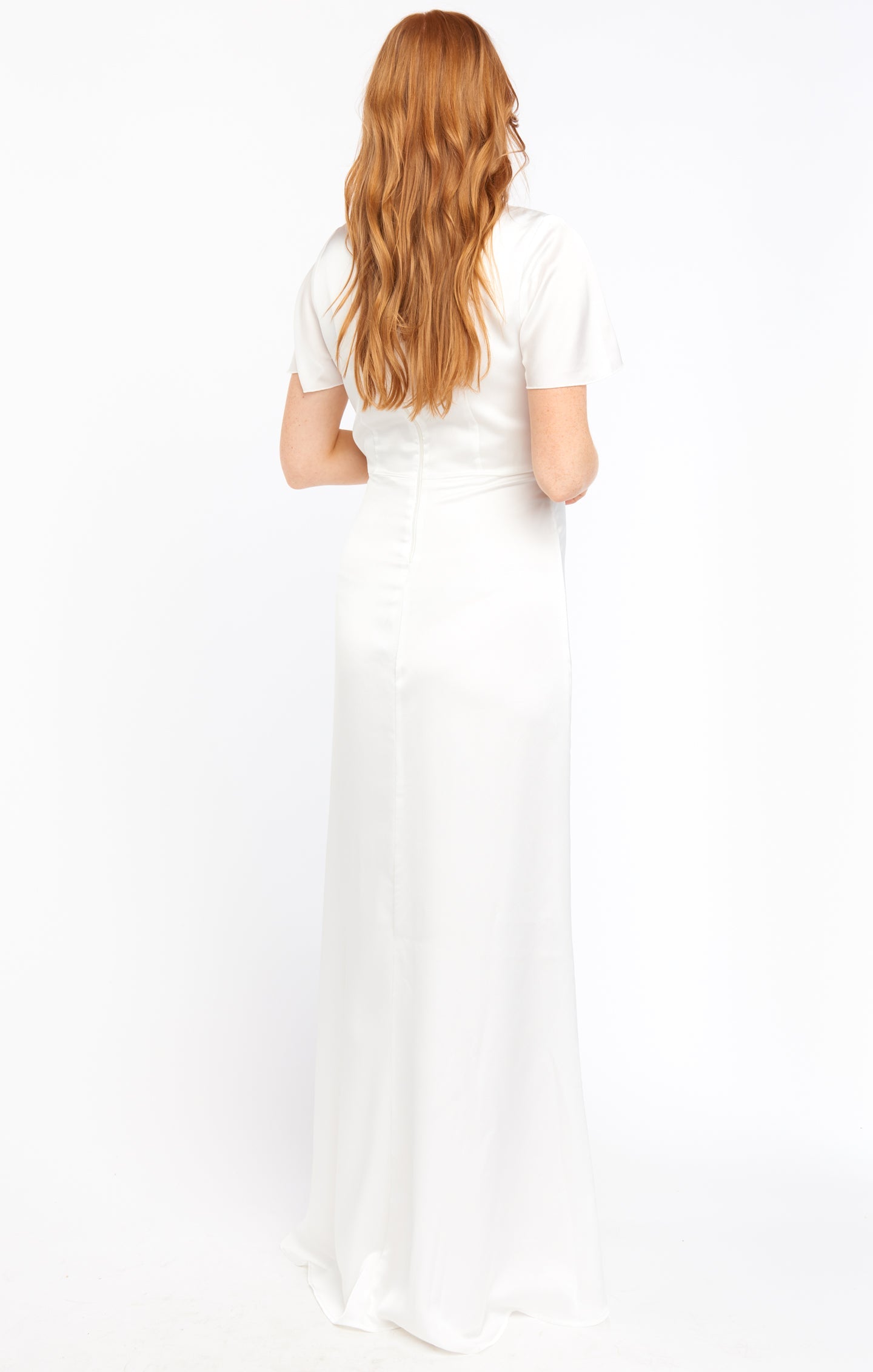Rome Twist Gown ~ Ivory Luxe Satin