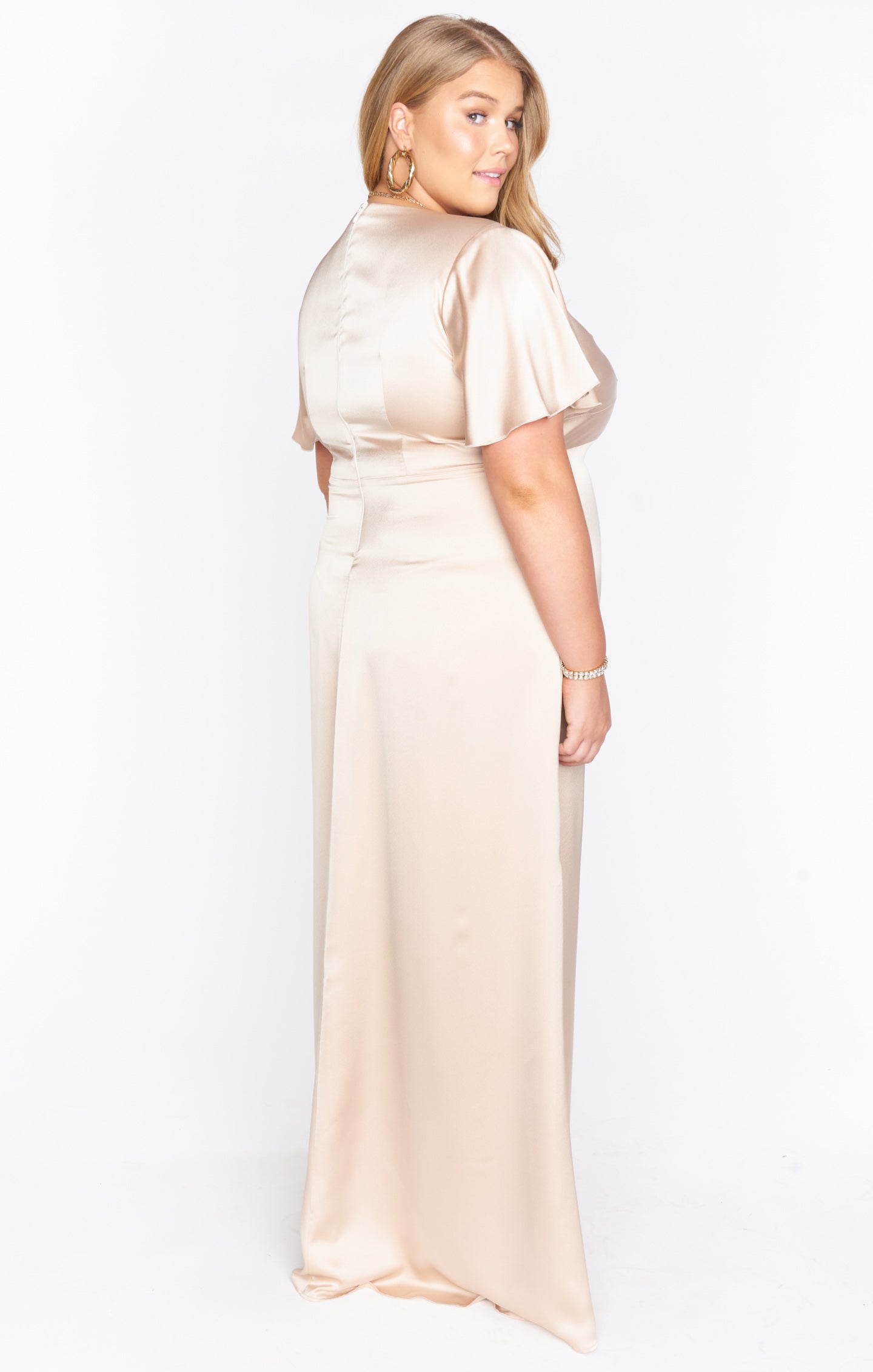 Rome Twist Gown ~ Champagne Luxe Satin