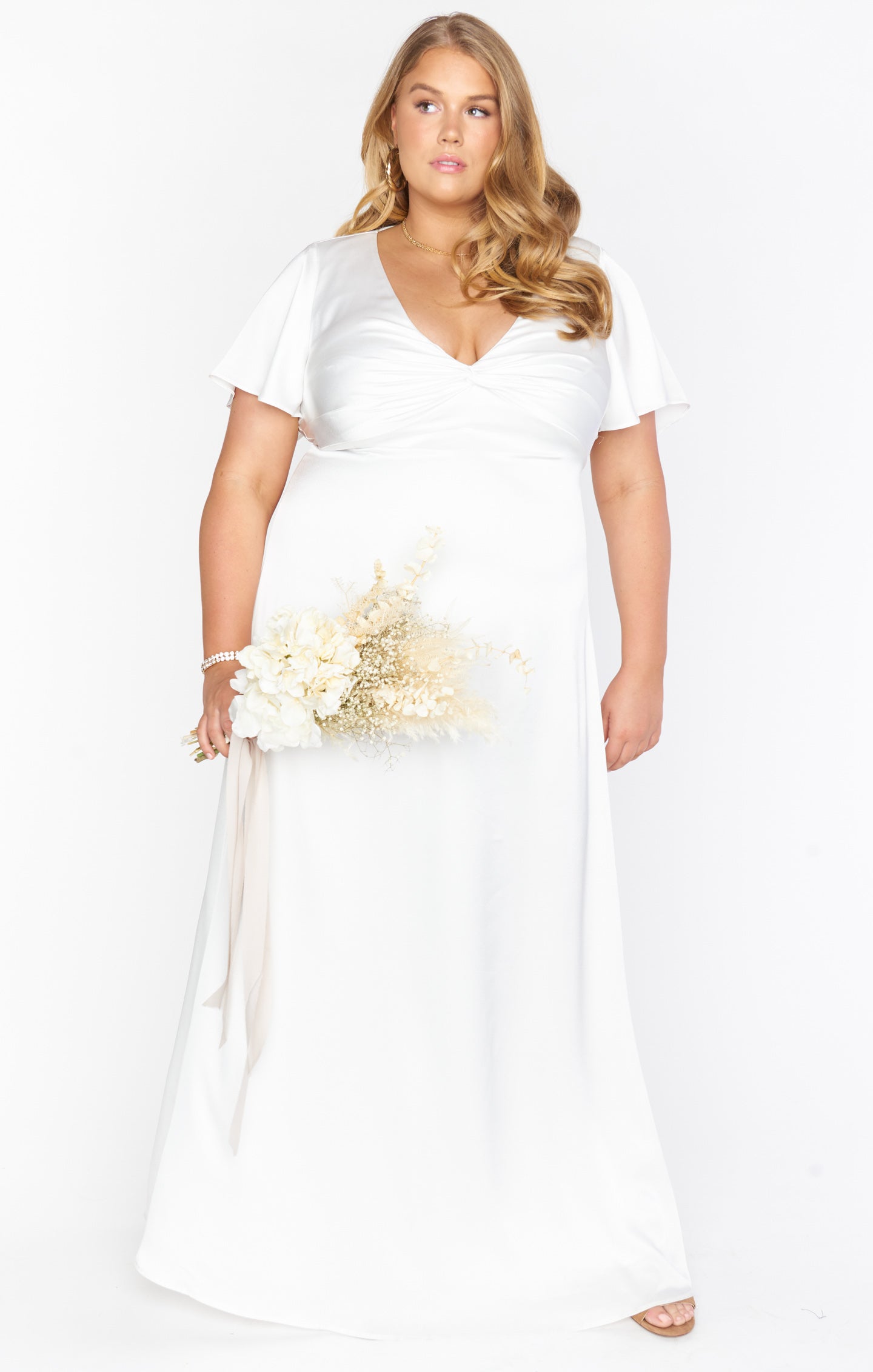 Rome Twist Gown ~ Ivory Luxe Satin