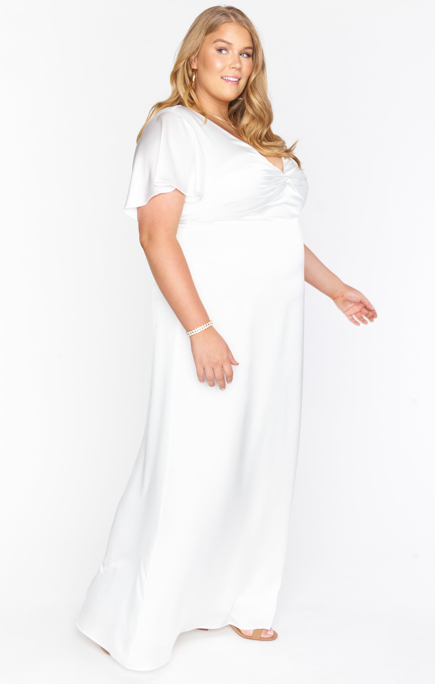 Rome Twist Gown ~ Ivory Luxe Satin