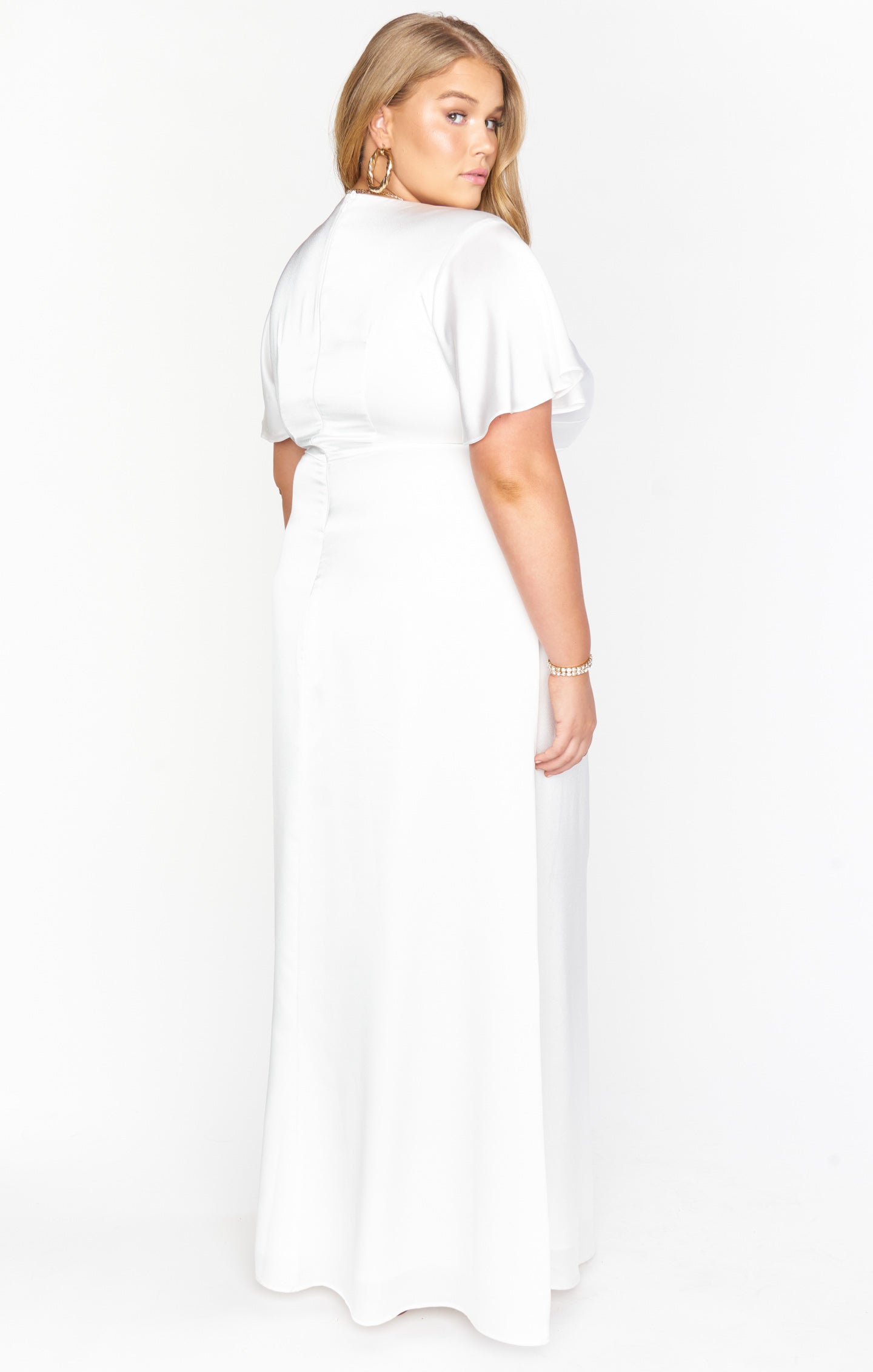 Rome Twist Gown ~ Ivory Luxe Satin