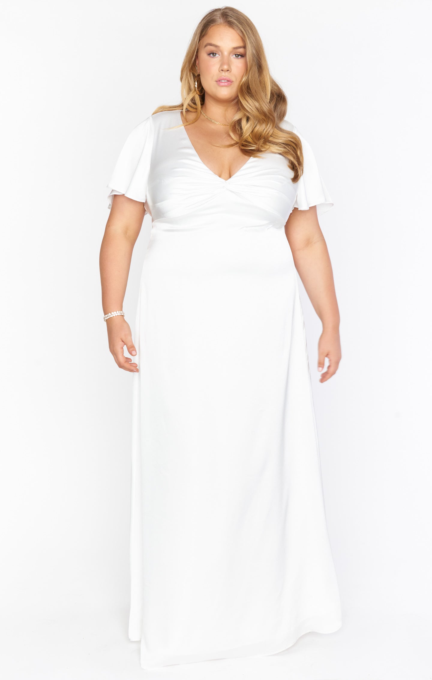 Rome Twist Gown ~ Ivory Luxe Satin