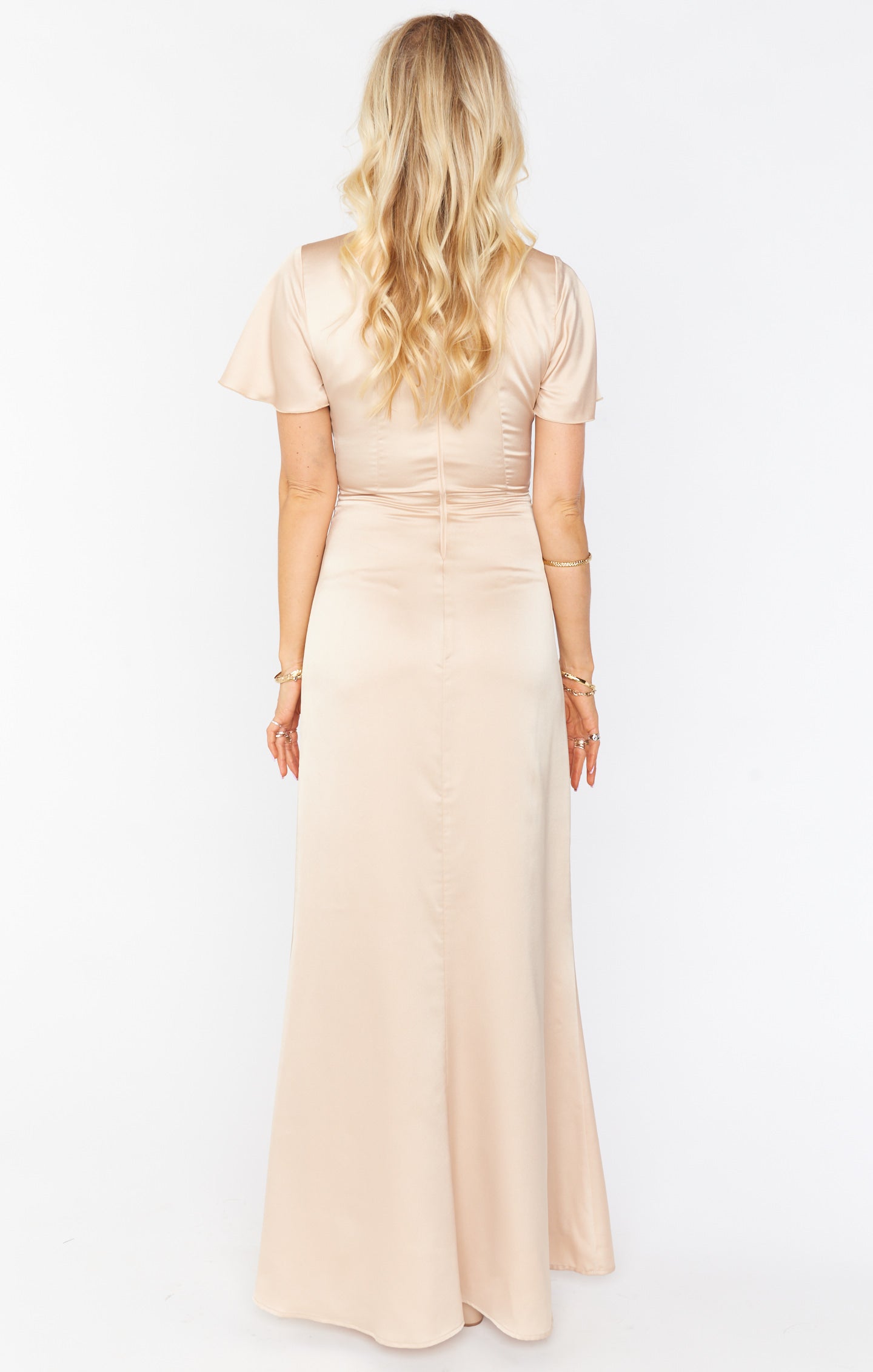 Rome Twist Gown ~ Champagne Luxe Satin