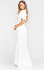 Rome Twist Gown ~ Ivory Luxe Satin