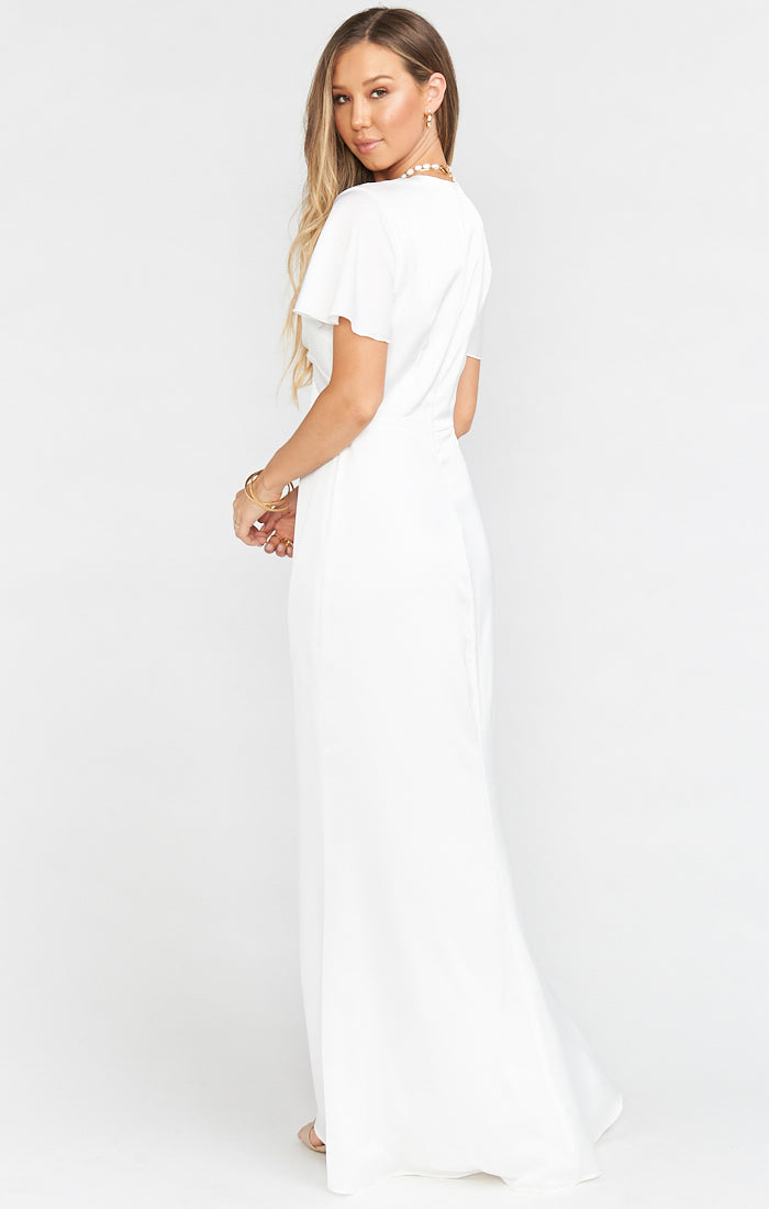 Rome Twist Gown ~ Ivory Luxe Satin