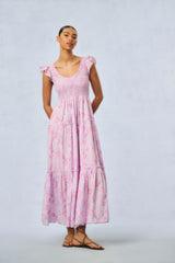 Chessie Heirloom Print Cotton Maxi Dress