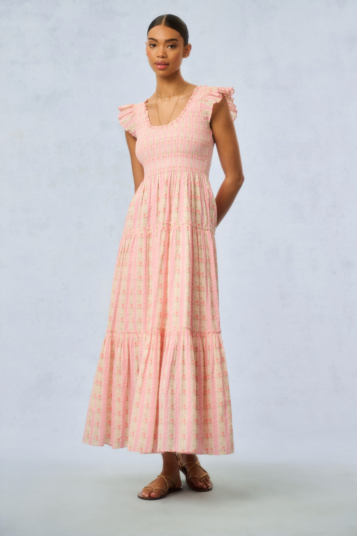 Chessie Heirloom Print Cotton Maxi Dress