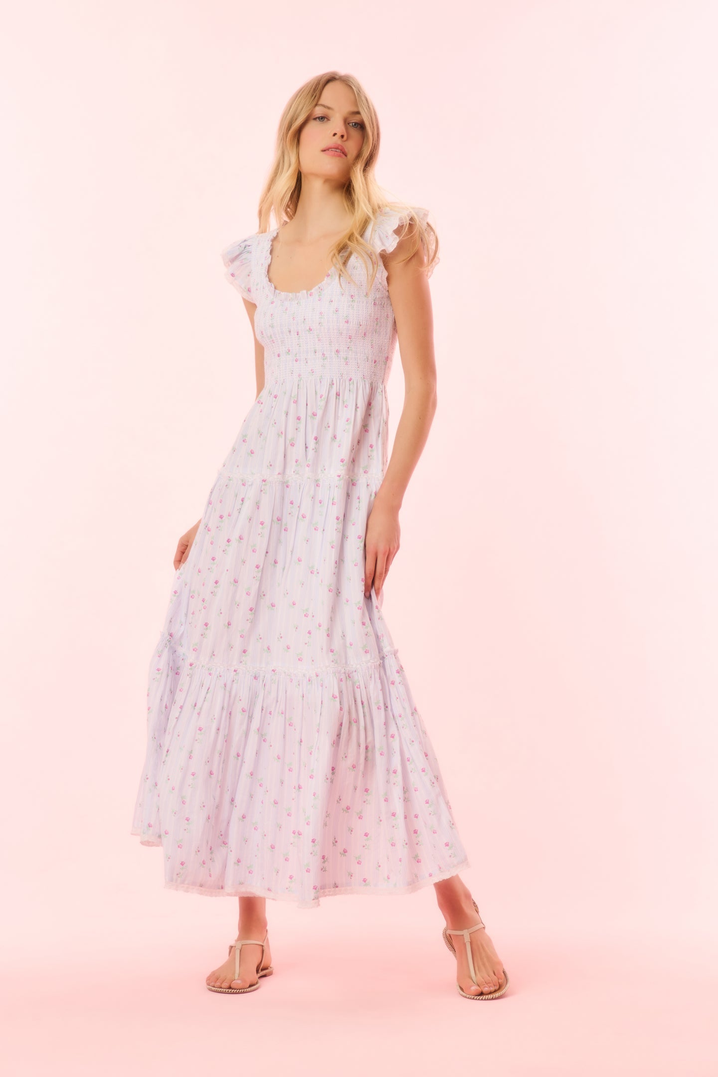 Chessie Cotton Floral Maxi Dress