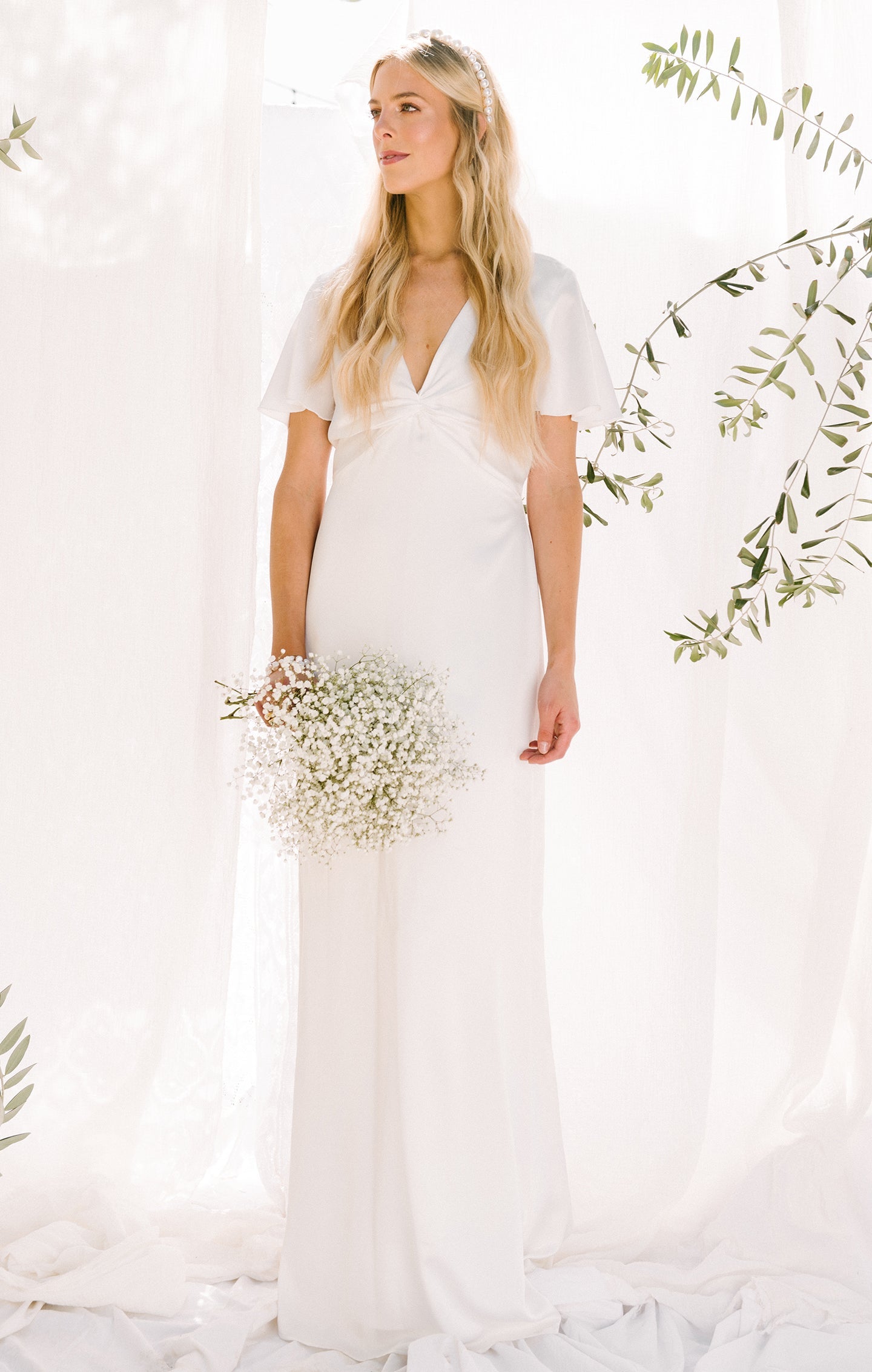 Rome Twist Gown ~ Ivory Luxe Satin