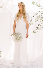 Rome Twist Gown ~ Ivory Luxe Satin