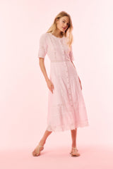 Francilla Cotton Midi Dress - BALLERINA PINK