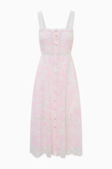 Judalon Cotton Midi Dress - POWDER PINK