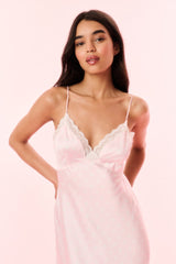 Manuela Satin Polkadot Slip Dress - SHELL PINK
