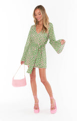 Treasure Mini Dress ~ Flower Power Pink  Crochet