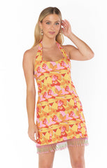 Samba Mini Dress ~ Havana Beaded Sequins