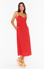 Allegra Midi Dress ~ Cherry Poplin