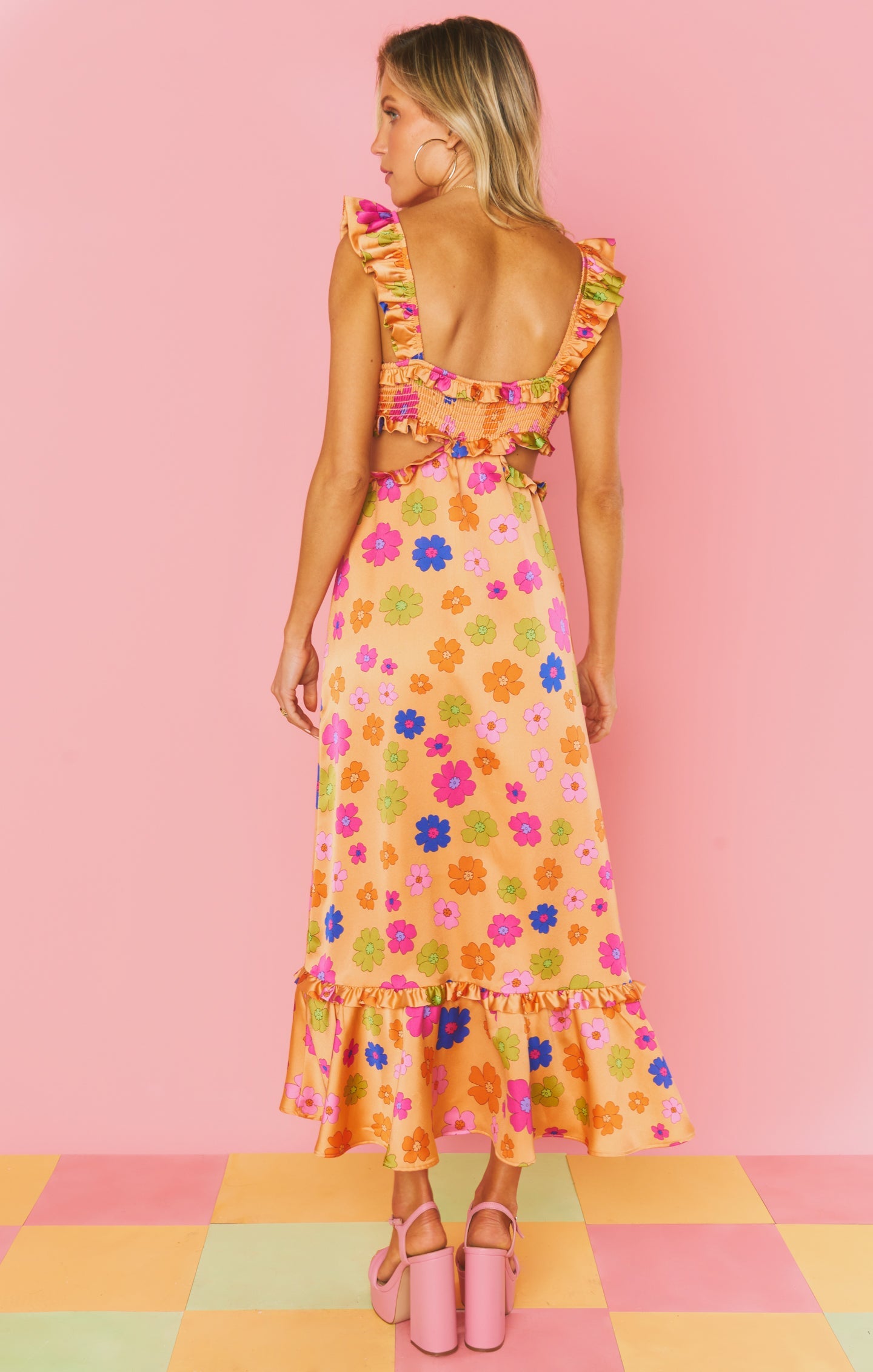 Lane Midi Dress ~ Poppin Poppy
