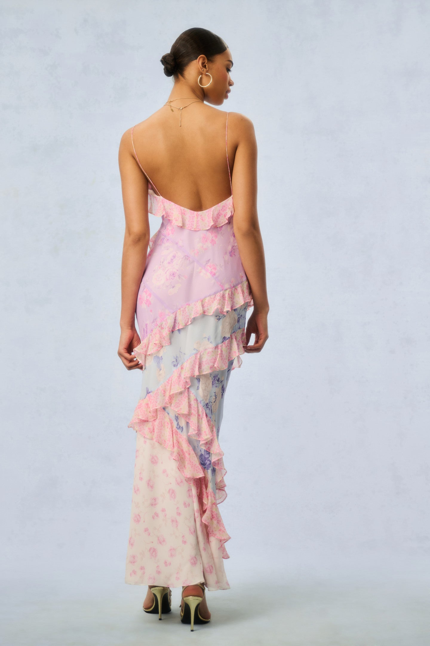 Rialto Silk Mixed Heirloom Print Dress